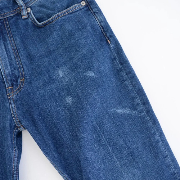 Acne Studio Bla Konst Designer Distressed Dark Skinny Straight Leg Jeans 33x32 - Picture 10 of 16